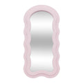 Miroir rose avec cadre ondulé