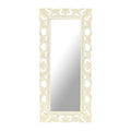Miroir sculpté avec cadre floral blanc