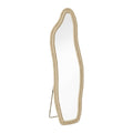 Miroir sur pied avec cadre en tissu beige