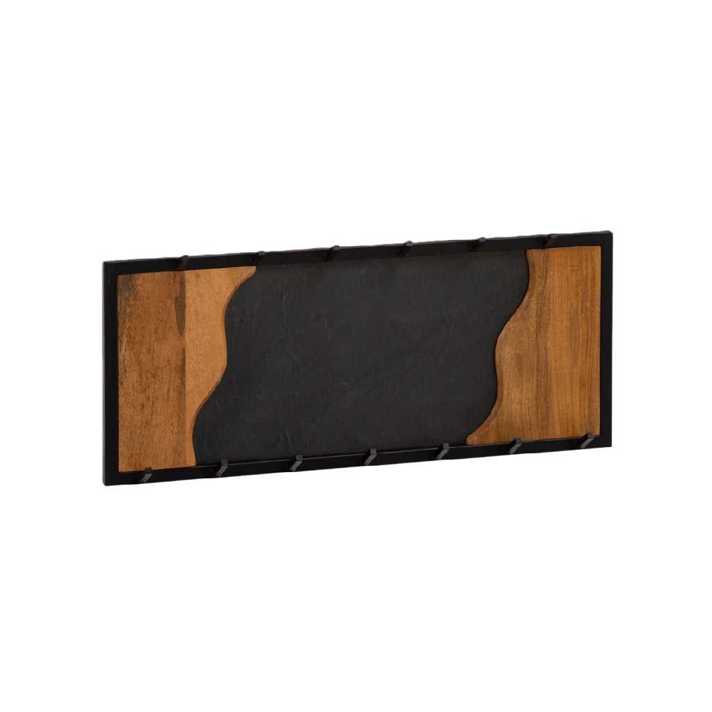 Patère murale avec design en bois et ardoise